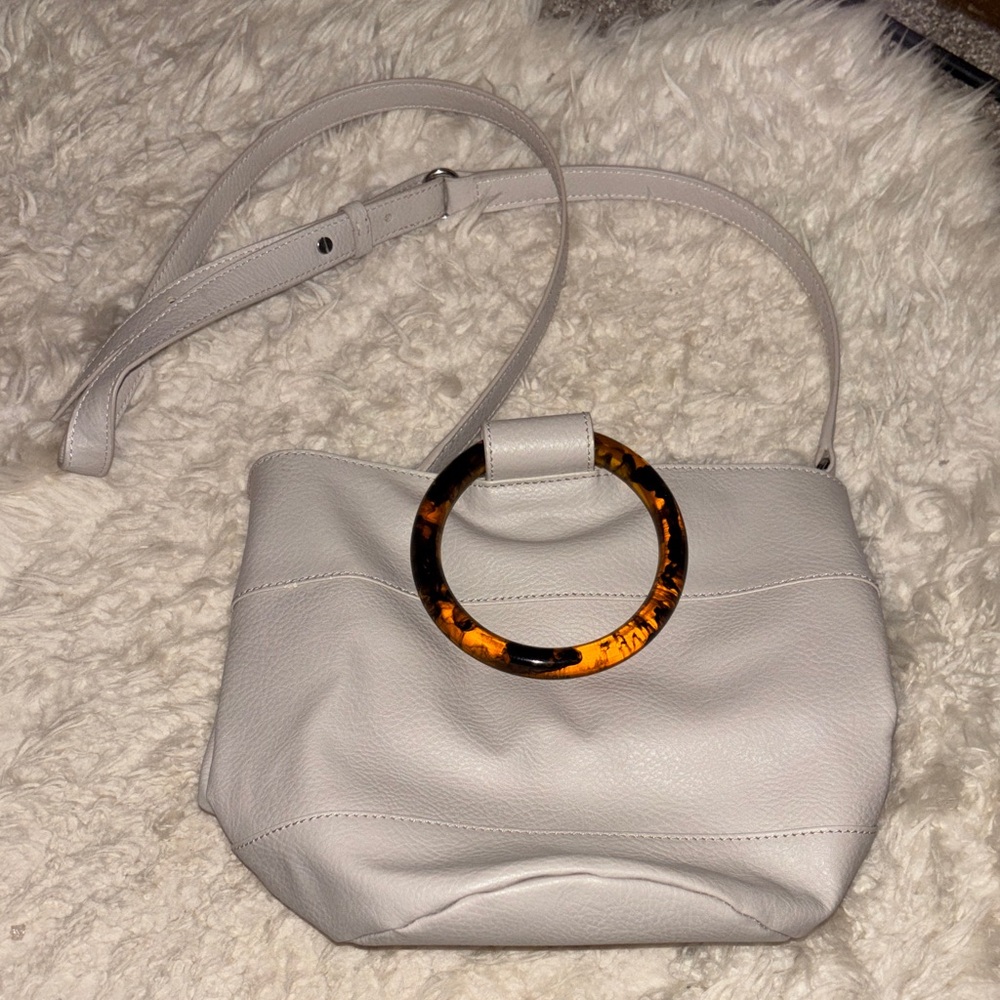 Cement grey faux leather purse